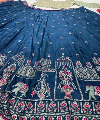 Bridal Wear Heavy Chinon Embroidery Work Lehengas Choli With Dupatta