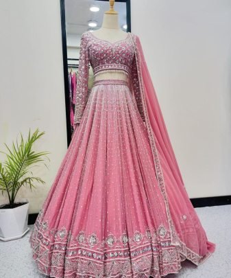 Bridal Wear Heavy Embroidered Sequence Work Lehengas Choli With Dupatta