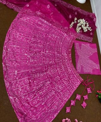 Bridal Wear Heavy Embroidered 9 Mm Sequence Work Lehengas Choli With Dupatta