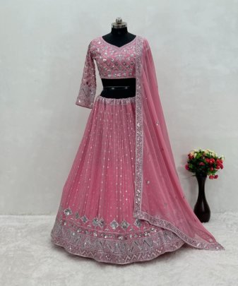 Bridal Wear Heavy Embroidered Sequence Work Lehengas Choli With Dupatta