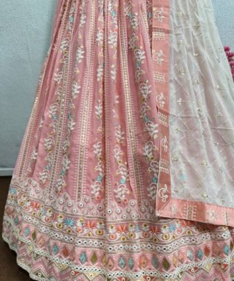 Bridal Wear Heavy Embroidered Sequence Work Lehengas Choli With Dupatta