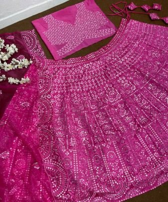 Bridal Wear Heavy Embroidered 9 Mm Sequence Work Lehengas Choli With Dupatta