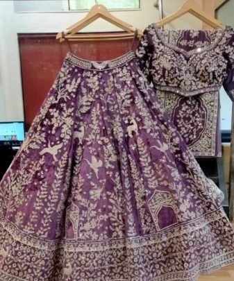 Bridal Wear Heavy Embroidery Chine Stitched With Real Mirror Hand Work Lehengas Choli