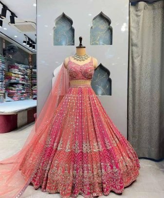 Bridal Wear Heavy Embroidery Coding Sequence Work Lehengas Choli