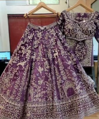 Bridal Wear Heavy Embroidery Chine Stitched With Real Mirror Hand Work Lehengas Choli