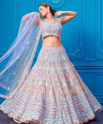Bridal Wear Heavy Embroidery Chine Stitched With Real Mirror Hand Work Lehengas Choli