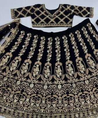 Bridal Wear Heavy Embroidery Chine Sequence   Hand Work Lehengas With Dupatta Set