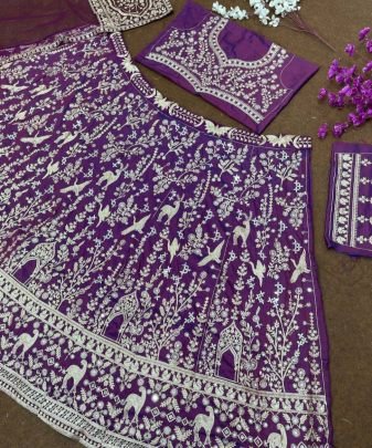 Bridal Wear Heavy Embroidery Chine Stitched With Real Mirror Hand Work Lehengas Choli