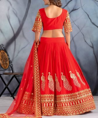 Bridal Wear Heavy Embroidery Coding Sequence Work Lehengas With Dupatta Set
