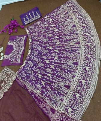 Bridal Wear Heavy Embroidery Chine Stitched With Real Mirror Hand Work Lehengas Choli