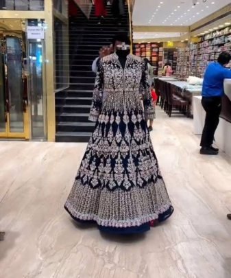 Bridal Wear Heavy Embroidery Sequence Work Lehengas With Dupatta