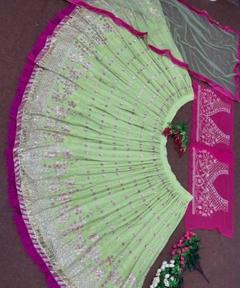 Bridal Wear Heavy Embroidery Sequences Work Lehengas Choli With Dupatta Set