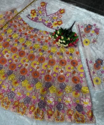 Bridal Wear Heavy Embroidery Sequence Work Lehengas Choli With Dupatta Set