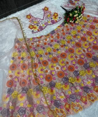 Bridal Wear Heavy Embroidery Sequence Work Lehengas Choli With Dupatta Set
