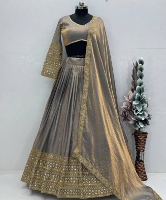 Bridal Wear Heavy Fendi Embroidery Coding Sequence Work Lehengas Choli