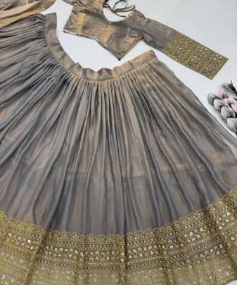 Bridal Wear Heavy Fendi Embroidery Coding Sequence Work Lehengas Choli
