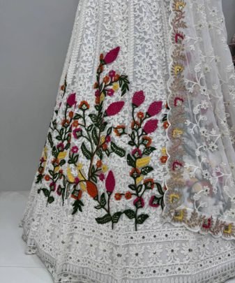 Bridal Wear Heavy Fuax Georgette Chine Sequence Work Lehengas Choli With Dupatta