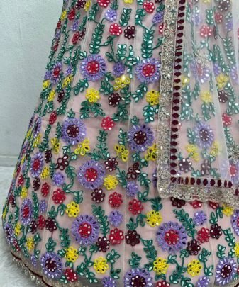 Bridal Wear Heavy Soft Net Real Mirror Work Lehengas Choli With Dupatta