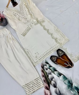 Deisnger Bollywood Special White sara Ali Khan Farshi salwar Suit Set
