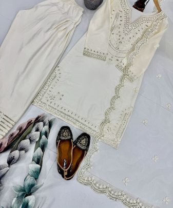Deisnger Bollywood Special White sara Ali Khan Farshi salwar Suit Set