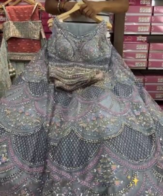 Designer Bollywood Wear Heavy Soft Net Chine Sequnce Work Lehengas With Heavy Net Dupatta