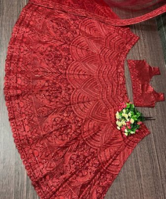 Designer Bollywood Wear Heavy Soft Net Chine Sequnce Work Lehengas With Heavy Net Dupatta