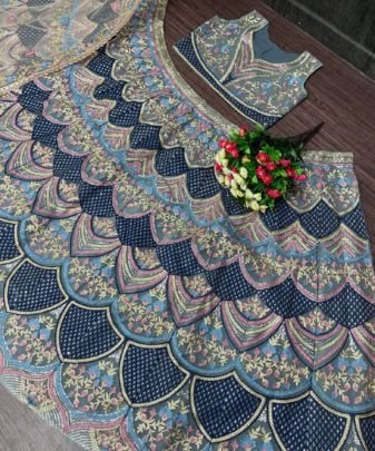 Designer Bollywood Wear Heavy Soft Net Chine Sequnce Work Lehengas With Heavy Net Dupatta