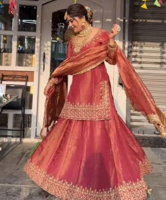 Designer Embroidery Sequence Work Top Lehengas With Dupatta Set