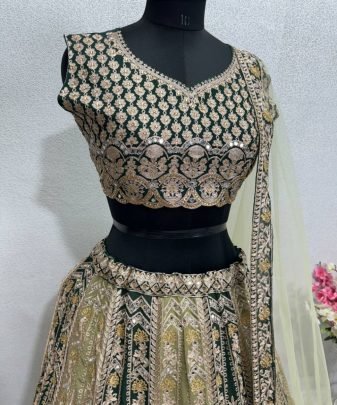 Designer Embroidery Sequence Work Top Lehengas With Dupatta Set