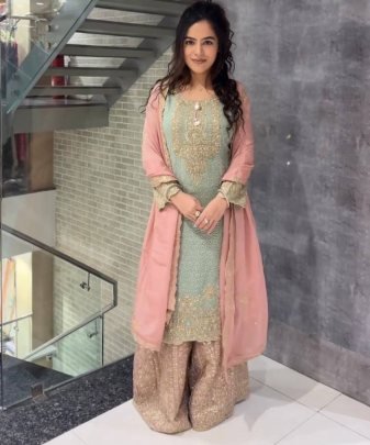 Designer Heavy Embroidered Coding Sequins Work 3 Pis Suit Set