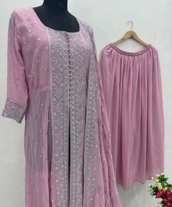 Designer Heavy Embroidered Sequins Work 3 Pis Suit Set