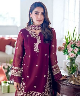 Designer Heavy Franch Crap Embroidered Sequence Work With Fancy Top plazzo Dupatta Set