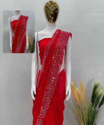 Designer Heavy Hot Fix Chiroshki Dimond With Real Mirror Work