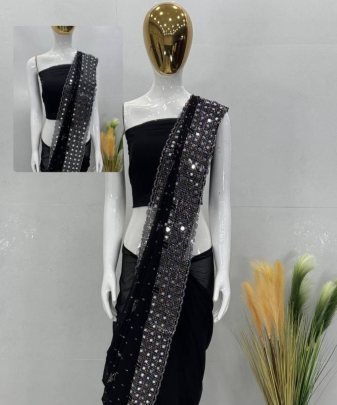 Designer Heavy Hot Fix Chiroshki Dimond With Real Mirror Work