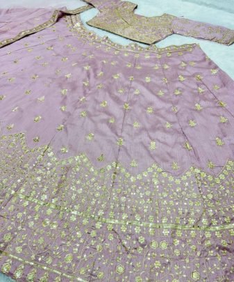 Designer Heavy Mono Silk  Embroidery Work Lehenga Choli With Dupatta
