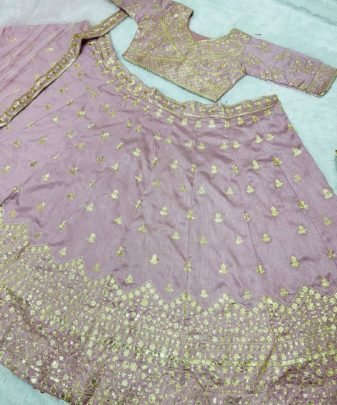 Designer Heavy Mono Silk  Embroidery Work Lehenga Choli With Dupatta