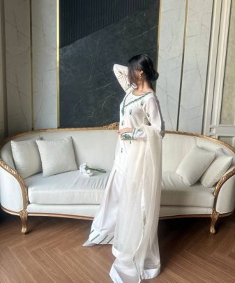 Designer Heavy Natural Creap Embroidery Sequence Work With Fancy Top pent Dupatta Set