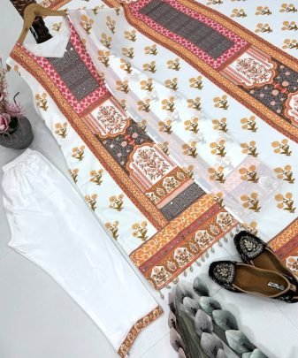 Designer Heavy Silk Digital Printed Salwar Suit with real mirror hand work