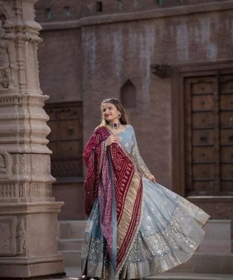 Designer Navratri Special Heavy Georgette Embroidered 9mm Sequins Work Lehengas With Dupatta