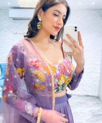 Designer Party Wear Heavy Georgette Chine Sequnce Work Lehengas With Heavy Net Dupatta