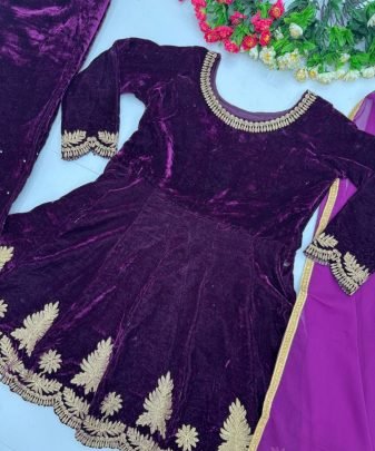Designer Party Wear Heavy Viscose Velvet Suit Set