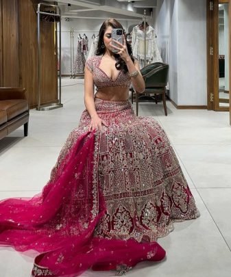 Designer Wear Heavy Embroidered Sequence Work With Real Mirror Work Lehengas Choli With Dupatta