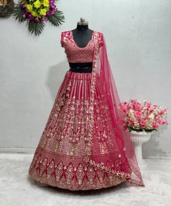 Designer Wear Heavy Embroidered Sequence Work With Real Mirror Work Lehengas Choli With Dupatta