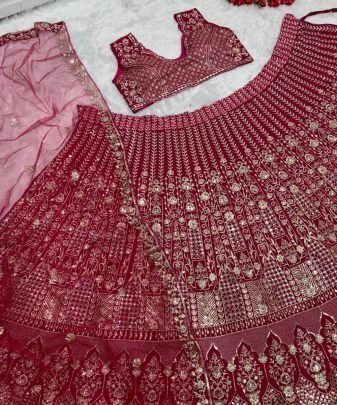 Designer Wear Heavy Embroidered Sequence Work With Real Mirror Work Lehengas Choli With Dupatta