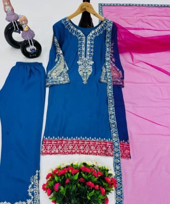 Heavy Eid Special Top  Dupatta With Plazzo