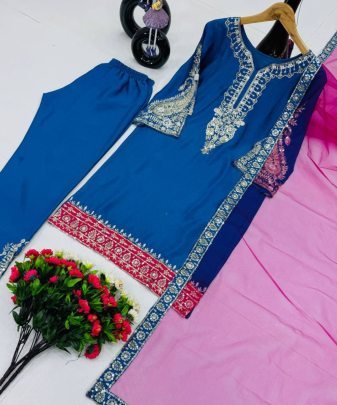 Heavy Eid Special Top  Dupatta With Plazzo