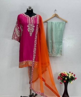 Heavy Eid Special Top  Dupatta With Plazzo