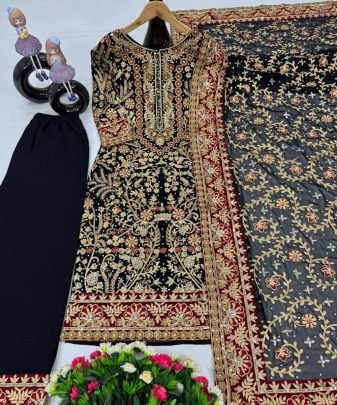 Heavy Eid Special Top  Dupatta With Plazzo