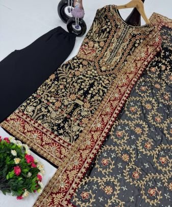 Heavy Eid Special Top  Dupatta With Plazzo