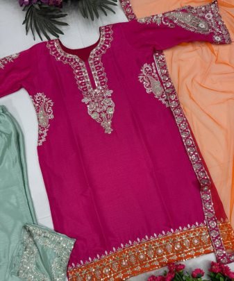 Heavy Eid Special Top  Dupatta With Plazzo